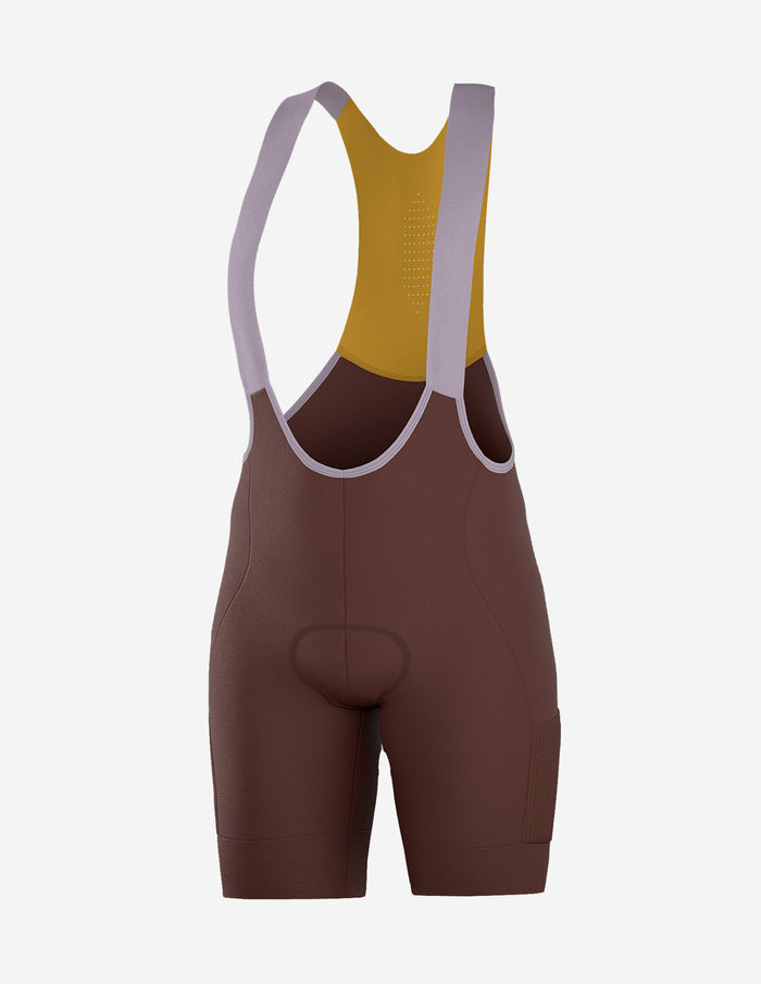Bib Short de Ciclismo Bicycle Line Sterrato S4 Marrón con Badana X-Stra y Bolsillos para Gravel