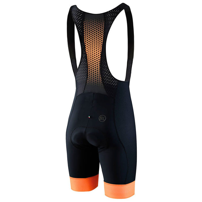 Vista trasera del Bib Short Bicycle Line Universo Naranja