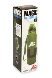 Botella plegable de silicona platinum Marsupio color verde vista frontal