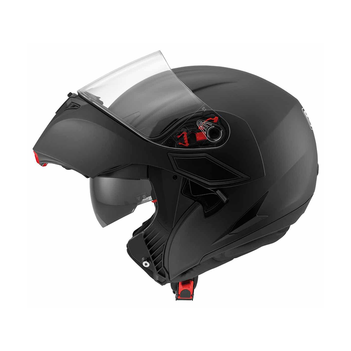Vista lateral izquierda casco modular AGV Compact ST negro