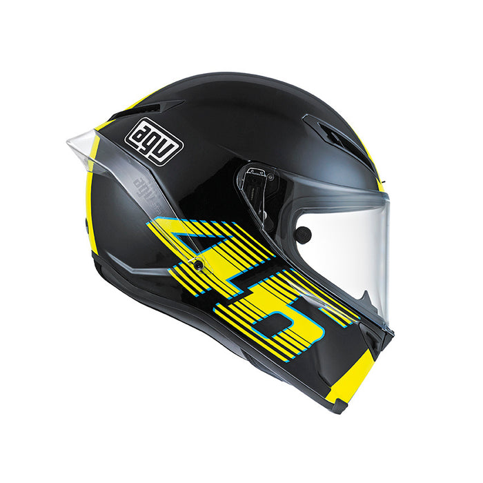 Vista lateral derecha casco AGV Corsa R Top VR46 negro mate