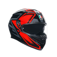 Casco AGV K3 Compound vista frontal negro rojo
