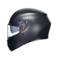 Vista lateral izquierda casco AGV K3 negro mate