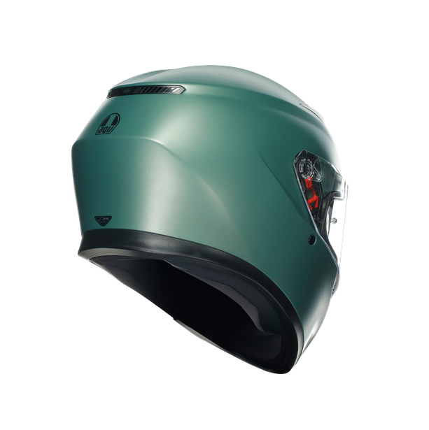 Detalle lateral casco AGV K3 verde salvia mate