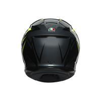 Detalle gráfico gris negro lima casco AGV K6 Flash