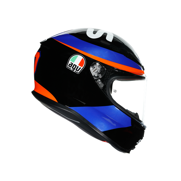 Vista lateral derecha casco AGV K6 Marini Replica
