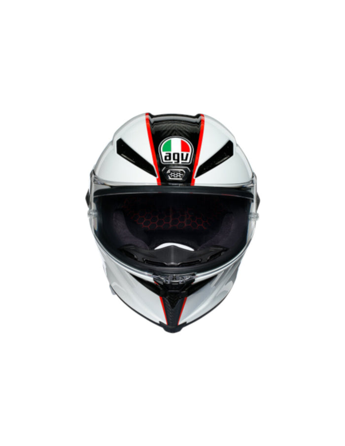 Vista frontal casco AGV Pista GP RR Scuderia Carbon White Red