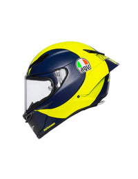 Vista lateral izquierda casco AGV Pista GP RR Rossi Soleluna 2019