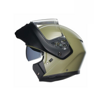 Vista lateral izquierda casco AGV Streetmodular verde pastello negro