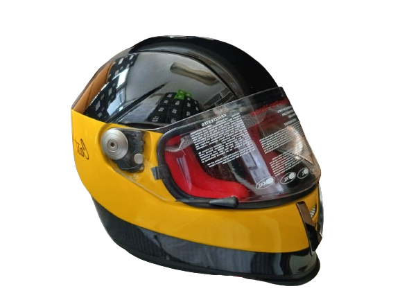 Casco Cast CM6 LM Carbon Yellow Black de fibra de carbono disponible en Ciao Italia México