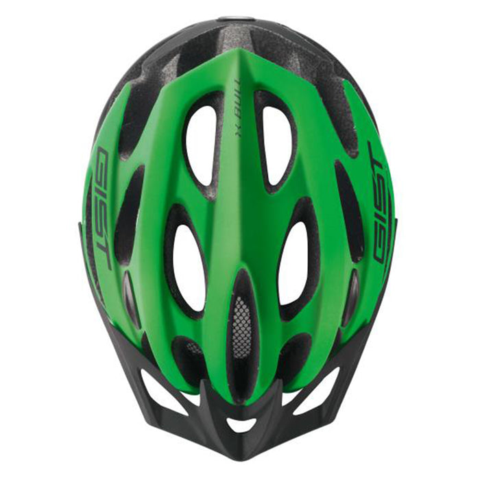 Casco de ciclismo GIST Modelo X Bull verde aerodinámico