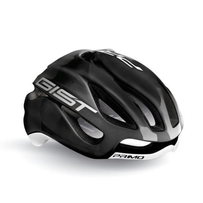 Casco de ciclismo GIST Primo negro brillante aerodinámico y ventilado