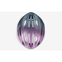 Vista superior del casco Rudy Project Egos lila azul avio metal brillante mate