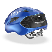 Vista trasera del casco Rudy Project Nytron azul metalizado negro mate