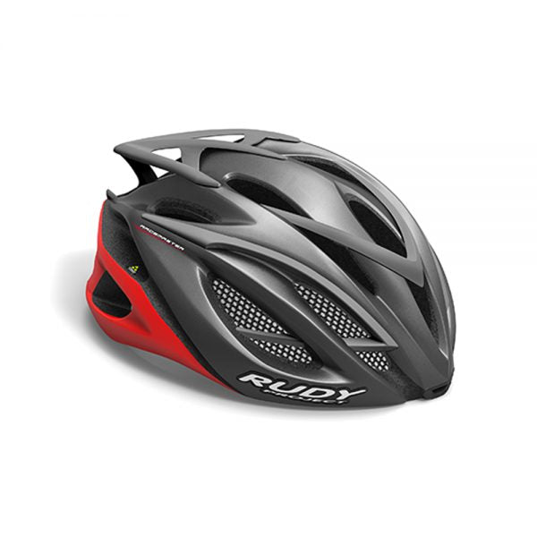 Casco de ciclismo Rudy Project Racemaster titanio rojo con tecnología Hexocrush y diseño aerodinámico