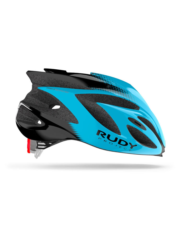 Vista lateral izquierda del casco Rudy Project Rush azul brillante