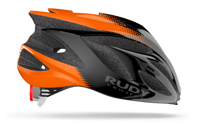 Vista lateral izquierda del casco Rudy Project Rush naranja
