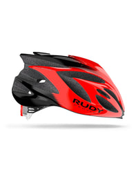 Vista lateral izquierda del casco Rudy Project Rush rojo brillante