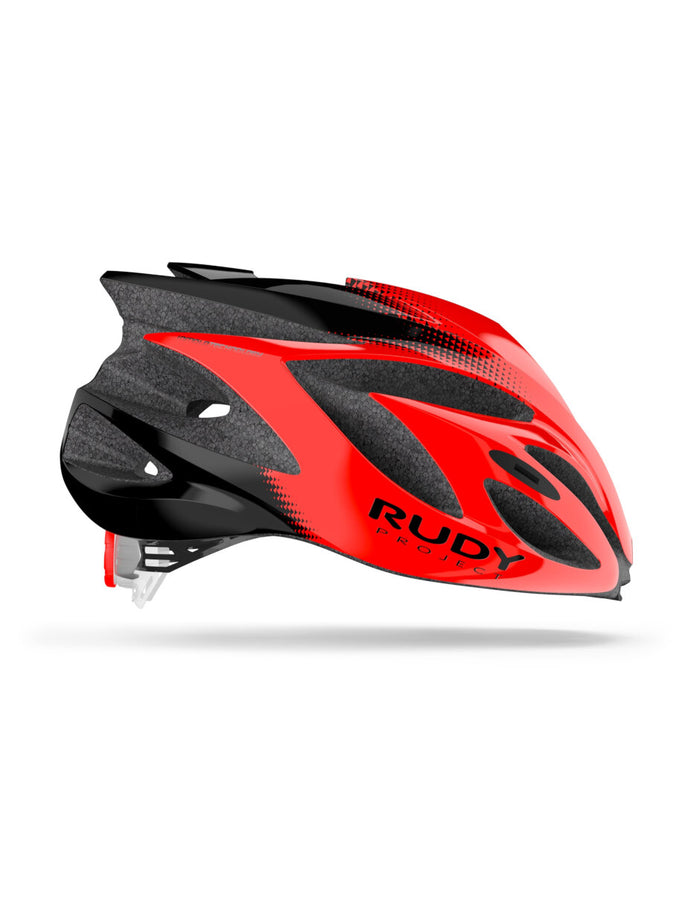 Vista lateral izquierda del casco Rudy Project Rush rojo brillante
