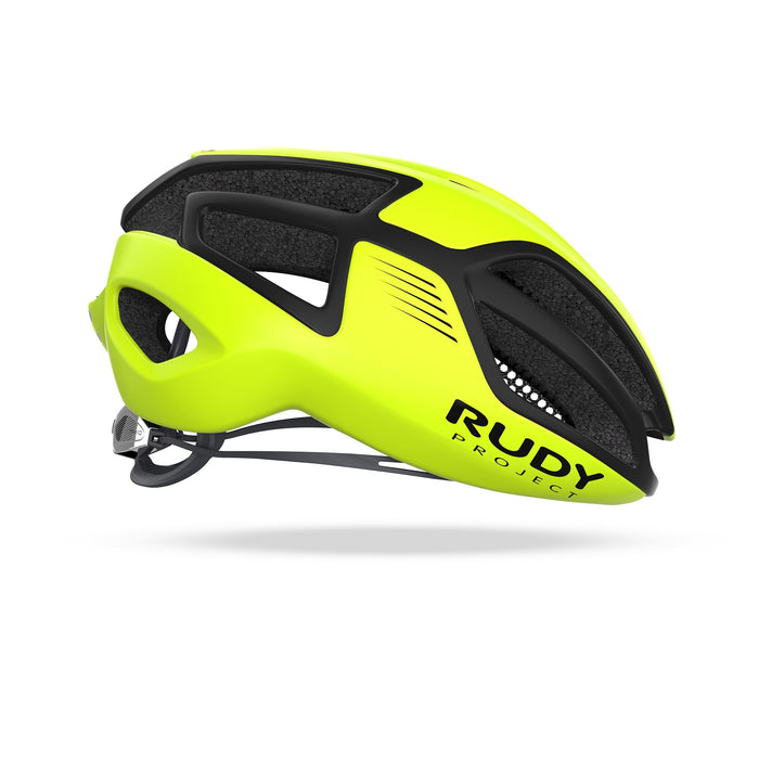 Vista lateral izquierda del casco Rudy Project Spectrum amarillo fluorescente