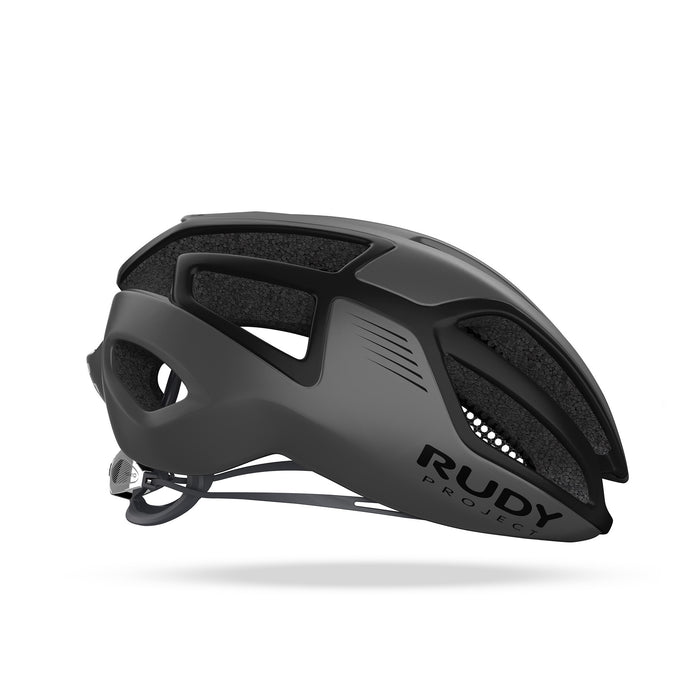 Vista lateral izquierda del casco Rudy Project Spectrum titanio stealth mate