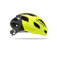 Vista lateral izquierda del casco Rudy Project Strym amarillo fluorescente brillante