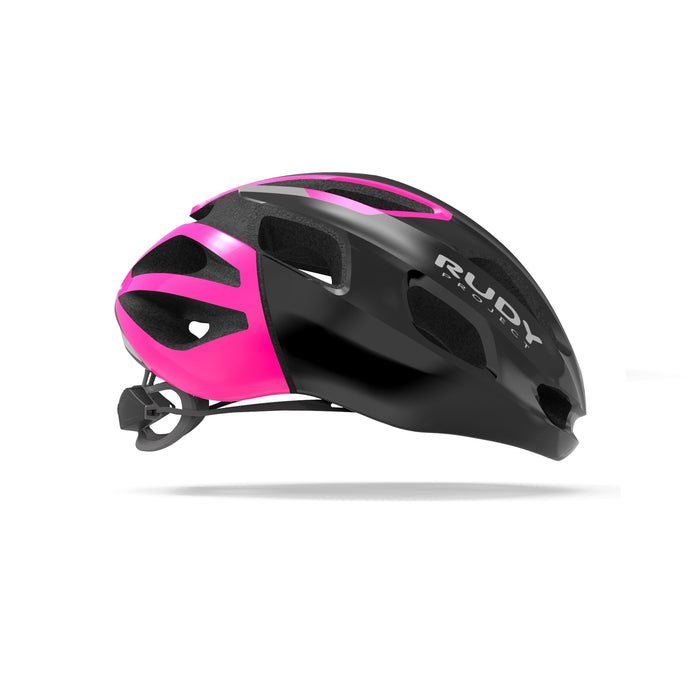 Vista lateral izquierda del casco Rudy Project Strym rosa brillante
