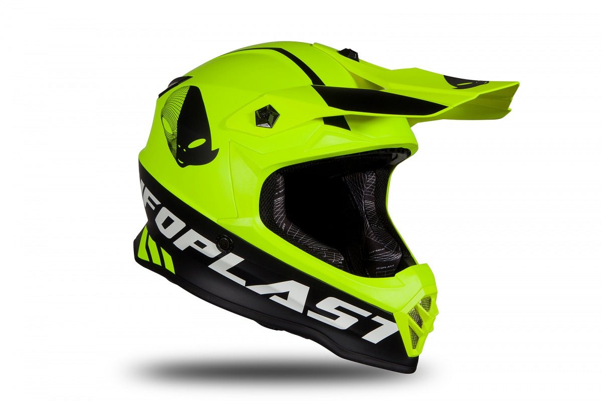 Casco Cross Moto Infantil UFO HE191 Amarillo Fluo - CIAO ITALIA