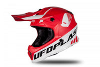 Casco Cross Moto Infantil UFO HE191 Rojo Blanco - CIAO ITALIA