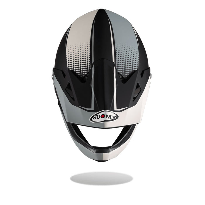Vista frontal del casco integral SUOMY Extreme negro blanco