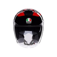 Casco jet AGV negro rojo ECE 22.06