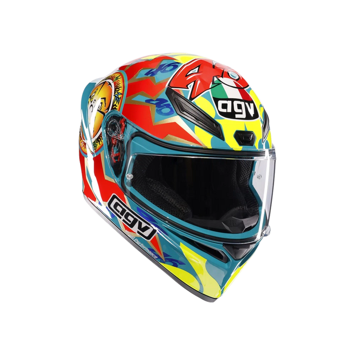 casco para moto agv k1 s rossi mugello 1999 vista frontal