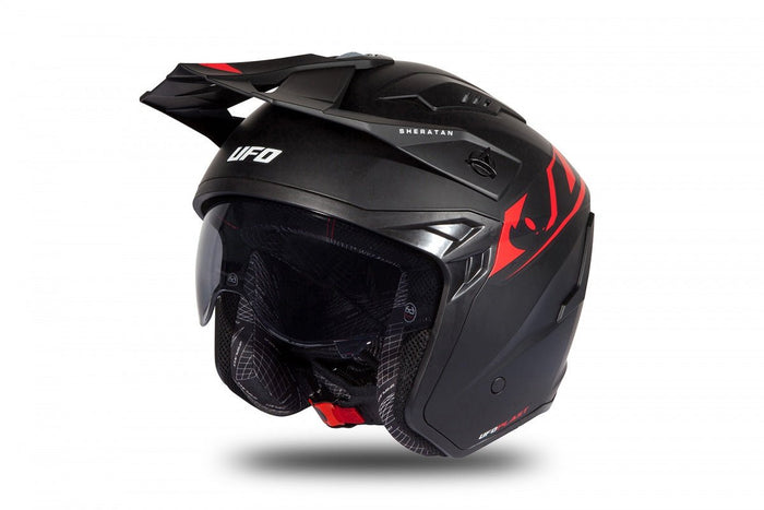 Casco para Moto Jet UFO Sheratan Negro Mate - CIAO ITALIA