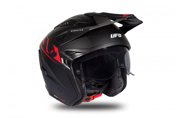 Casco para Moto Jet UFO Sheratan Negro Mate - CIAO ITALIA