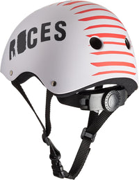 Vista trasera del casco Roces Intertoy Sagg blanco rojo
