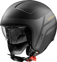 Casco para moto Premier Rocker Visor ON 17 BM Jet gris y rojo con visor solar integrado