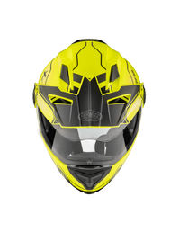 Vista frontal casco modular Premier X-Trail XT Fluo amarillo fluorescente
