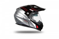 Casco UFO Plast Aries gris preparado para rutas de enduro