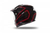 Casco para enduro UFO Plast Aries negro rojo de alta resistencia