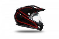 Casco UFO Plast Aries negro rojo para motocross y enduro