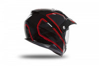 Casco UFO Plast Aries negro rojo con diseño deportivo racing