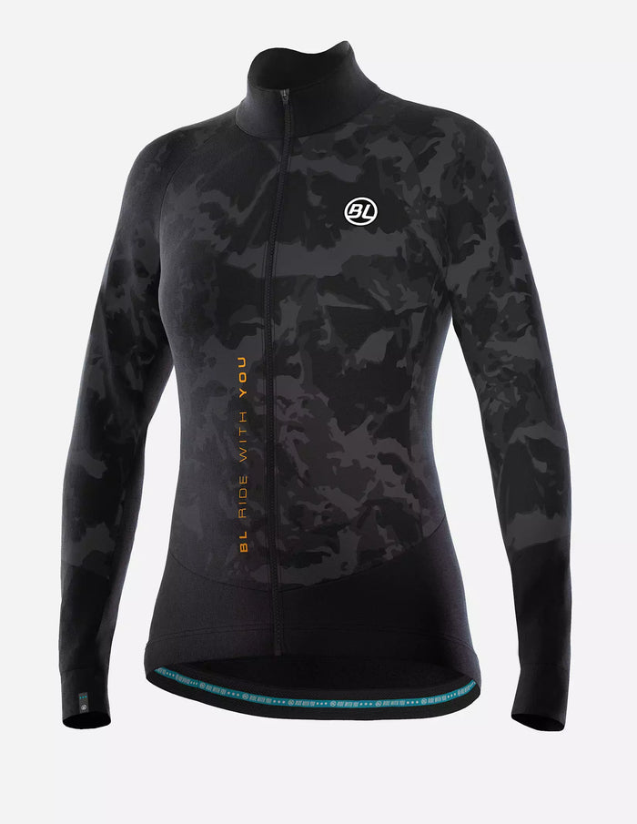 Chamarra de ciclismo Bicycle Line Impulso negra para mujer