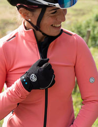 Vista frontal de chamarra Bicycle Line Nebula rosa para mujer