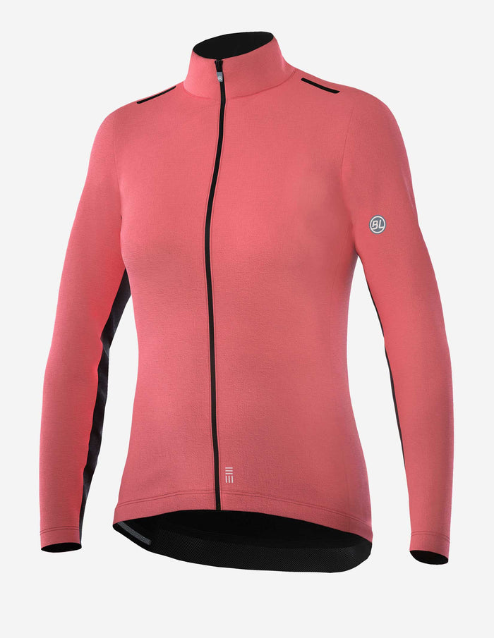 Chamarra de ciclismo Bicycle Line Nebula rosa para mujer manga larga