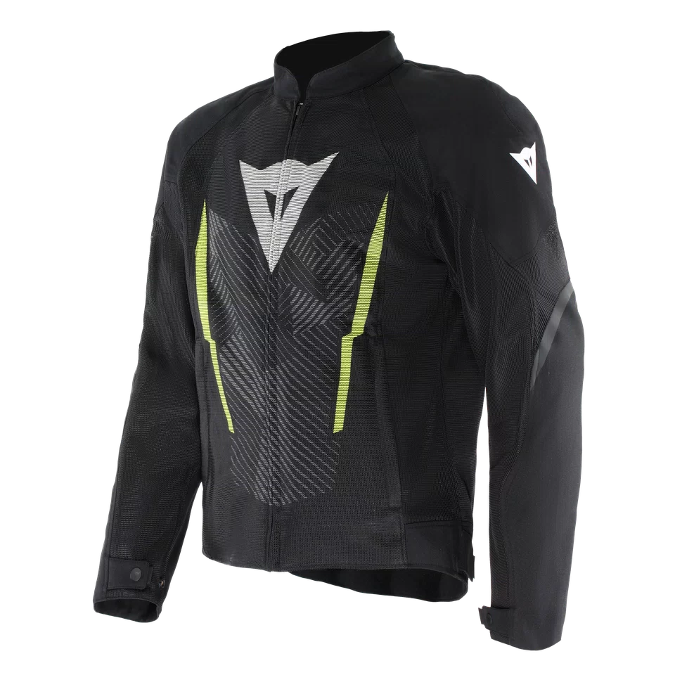 Chamarra Dainese Herosphere Air Tex para hombre negra, blanca y amarillo flúor