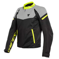 Chamarra para moto Dainese Bora Air Tex negra amarillo flúor con malla ventilada y protecciones