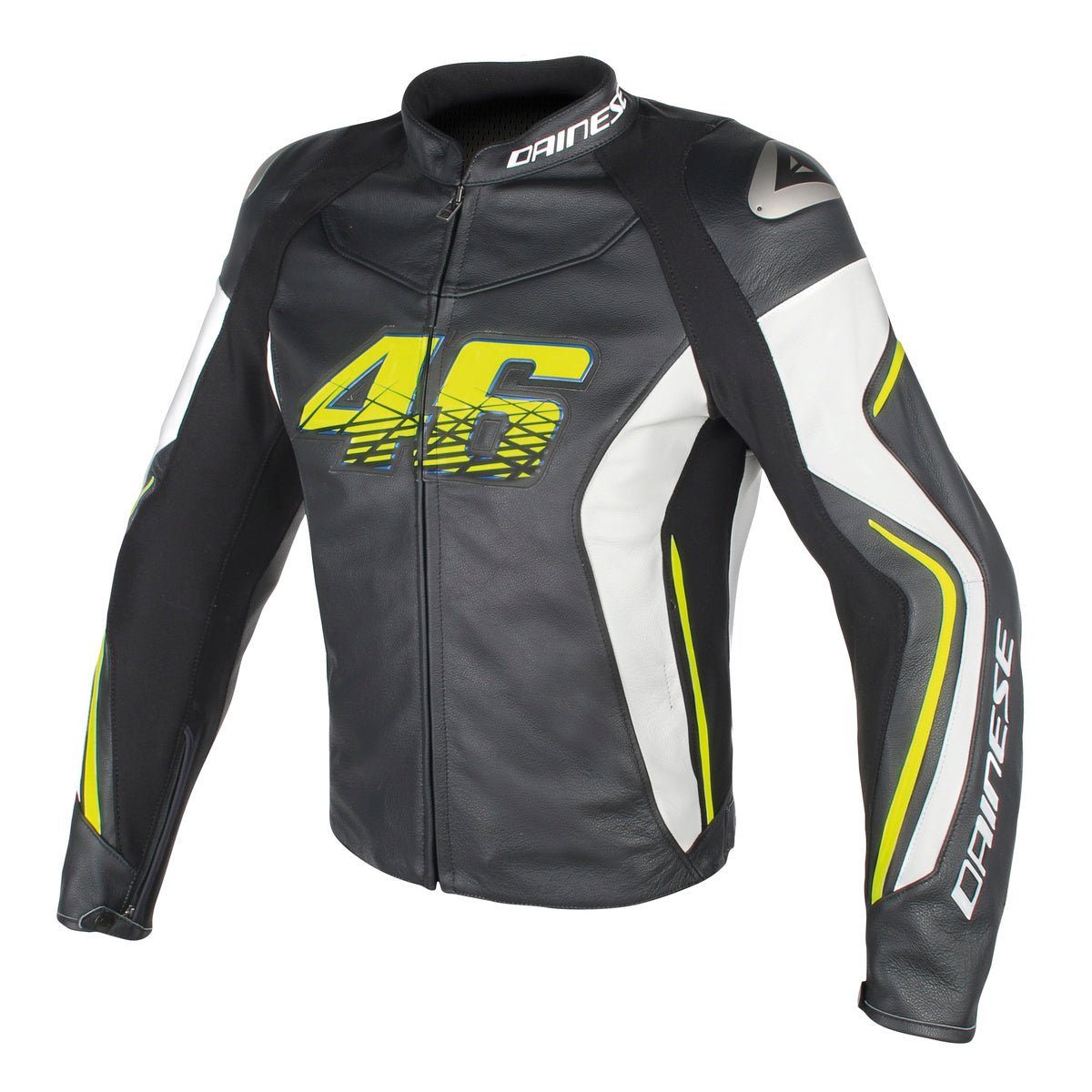 Chamarra para Moto Dainese VR46 D2 Leather Negro Amarillo - CIAO ITALIA