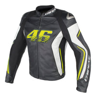 Chamarra para Moto Dainese VR46 D2 Leather Negro Amarillo - CIAO ITALIA