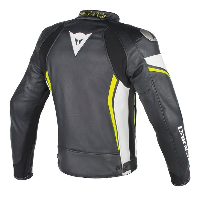 Chamarra para Moto Dainese VR46 D2 Leather Negro Amarillo - CIAO ITALIA