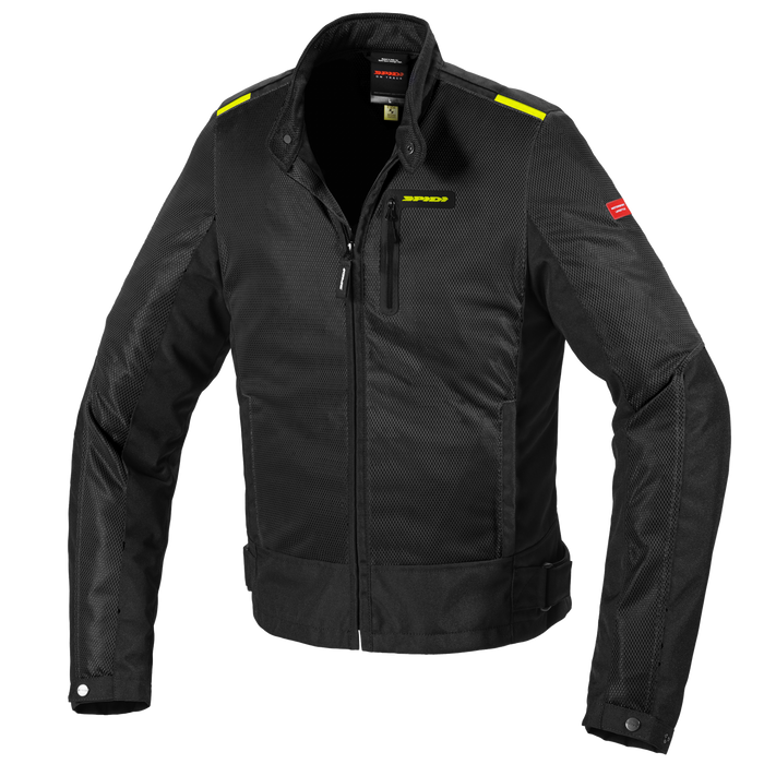Chamarra para moto Spidi Solar Net negra con malla ventilada y protectores